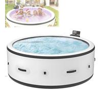 Spa Gonflable, Spa d‘Extérieur pour 2 à 6 Personnes, Bain à Remous Portable avec 180 Jets de Bulles Apaisants, Couverture et 2 Filtres Inclus, pour Piscine Spa d‘Intérieur et d‘Extérieur L