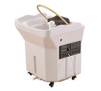 Spa Japonais Avec Réservoir D'eau De 60 L,Bassin À Shampoing À Circulation D'eau À 360° Et Fumigation D'aromathérapie,Spa Thermostatique Portable,4 Roues Universelles(White,Set1)