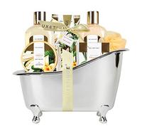 Spa Luxetique Coffret Bain Femme-8pcs Coffret Cadeau Femme à la Vanille Comprend Creme Corps, les Bombes de Bain et Sel de Bain,Cadeau Femme de Noël et d’Anniversaire,Cadeau Fete des Meres