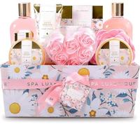 Spa Luxetique Coffret Cadeau Femme - 12pcs Coffrets de Bain et de Soins, Coffret Cadeauau Parfum de Marguerite, BoîTeen Tissu, Sels de Bain,Cadeau pour Femme, Cadeau Fête des Mères