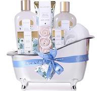 Spa Luxetique Coffret Cadeau Femme - 8Pcs Coffret de Bain au Parfum de Jasmin, Coffret Cadeau Noël pour Femme, Bain Moussant,Sel de Bain,Idée Cadeau Saint Valentin et Noel et Anniversaire