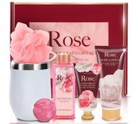 Spa Luxetique - Coffret cadeau spa pour femme, kit de bain 6 pièces rose avec gobelet, boîte d'anniversaire pour elle