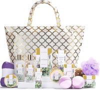 Spa Luxetique Coffret de Bain, 15 PC Coffret de Soins pour le Corps, Parfum de Lavande, l'Huile Essentielle, Idée Cadeau pour la Saint-Valentin