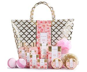 Spa Luxetique Coffret de Bain et de Soins, Coffret Cadeau pour Femme, 15 Pièces, Parfum de Rose, Bombes de Bain, Cadeau de Fête des Mères et d’Anniversaire