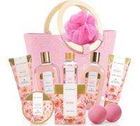 Spa Luxetique Coffret de Soins pour Femme, 10 PC Coffret de Bain au Parfum de Rose, Gel Douche, Bain Moussant, Cadeau de Noël et d’Anniversaire