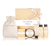 Spa Luxetique Coffret Soin Femme-6pcs Coffrets de Bain et de Soins,Coffret Cadeau Femme Vanille,Compris CrèMe pour les Mains,Gel Douche,Bain Moussant,Cadeau Anniversaire Femme Cadeau Fête des Mères