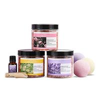 Spa Luxetique Sel d'Epsom pour le trempage 8pcs Coffret Sels de Bain de l'Himalaya avec Huile Essentielle, Bombes de Bain, Revitalise et Apaise la Peau, Cadeau d'Anniversaire