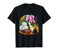 Spa Nature Morte avec Serviettes pliées Orchidée et Bougie T-Shirt