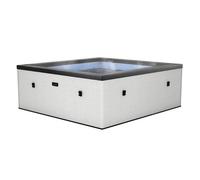 Spa Netspa Idaho 6 places Pebble White - Semi-rigide, carré, airjets massants, chauffage intégré, couverture isolante, volume 1100 L, Ø180 x H70 cm