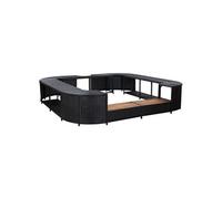 Cadre de Spa Carré Noir Résine Tressée Extérieur Jardin Cuve Thermale vidaXL