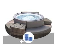Spa portable semi-rigide Vita Premium rond Bulles 4-6 places avec mobilier + 3 cartouches de filtration