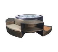 Spa portable semi-rigide Vita rond Bulles 4 places + Mobilier -