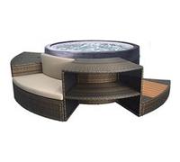 Spa portable semi-rigide Vita rond Bulles 4 places + Mobilier -