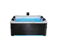 SPA rigide OSLO Plus 6 personnes gris 4 coussins bâche incluse hydromassages système 180 x 180 x 65 cm