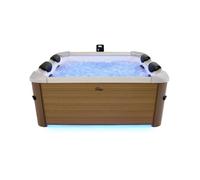 Spa rigide 6 places hydromassages, 4 coussins, beige