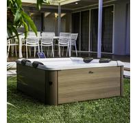 Spa rigide 6 places hydromassages, 4 coussins, beige