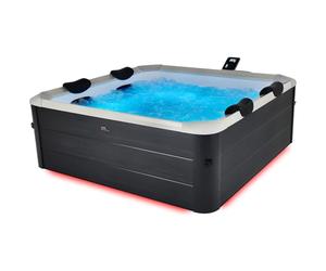 Spa Rigide connecté Oslo Aero Plus 6 Places 180x180 cm Gris Effet Bois - Hydromassages, 4 Coussins + bâche Inclus, pilotable par Application MSPA