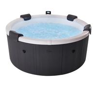 Spa Rigide connecté Rond Ø 182 cm MSPA Denver - Spa 6 Places - Jets d'air et d'eau - Habillage Effet Bois - Lot de filtres Inclus