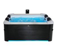 Spa Rigide connecté Oslo Aero Plus 6 Places 180x180 cm Gris Effet Bois - Hydromassages, 4 Coussins + bâche Inclus, pilotable par Application MSPA
