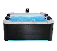 SPA rigide OSLO Plus 6 personnes gris 4 coussins bâche incluse hydromassages système 180 x 180 x 65 cm