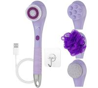 Spa Sciences - NERA - Brosse pour le corps de douche/bain 4 en 1 pour exfoliation, nettoyage en profondeur, soins des pieds, infuseur de lotion et massage