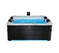 Vente-unique Spa Semi-Rigide 6 Places Gris Anthracite avec LED et Accessoires -128 Jets - L160 x l160 x H65 cm - NAPUKA de MSPA