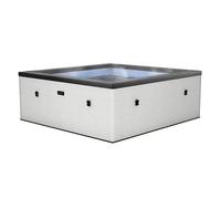 EASYSELECT Spa Netspa Idaho 6 Places Pebble White - Semi-Rigide, carré, airjets massants, Chauffage intégré, Couverture Isolante, Volume 1100 L, Ø180 x H70 cm