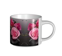 Spa Stone and Rose Flowers Tasse en céramique de grande capacité, corps délicat, corps épais, simple et élégant