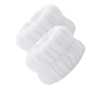 Spa Wrist Washband Set - 2pcs Coral Fleece Absorbent Towels, Elastic Band Pair | Face Washing Exercise Yoga Use Areas Beauty Care System, Soft Plush Construction, Water Blocking Design, Comfortable