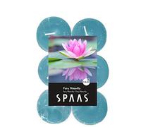 Spaas 10x12 Bougies Chauffe-Plat Paraffine Cire Aluminium Gris/Bleu D 39mm x H 16mm