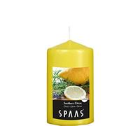 Spaas 12 Bougies cylindriques parfumées 60/100 mm, ± 25 Heures, Agrumes du Sud