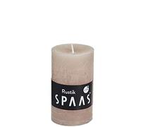 Spaas 12 Bougies Pilier rustiques Non parfumées 48/80 mm, 17 Heures, Beige