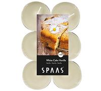 Spaas 12 Maxi Bougies Chauffe-Plats parfumées, ± 10 Heures - White Cake Vanilla