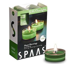 Spaas 12 Maxi Clearlights parfumées, Bougies Chauffe-Plats Cup Transparente, ± 10 Heures - Heart Warmings