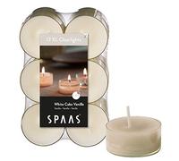 SPAAS 12 Maxi Clearlights parfumées, bougies chauffe-plats cup transparente, ± 8 heures - White Cake Vanilla