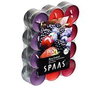 SPAAS 24 Bougies chauffe-plats parfumées couleurs assorties, ± 4,5 heures - Berry Cocktail, Vin Rouge, D 39 mm x H 16 mm