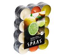 SPAAS 24 Bougies chauffe-plats parfumées couleurs assorties, ± 4,5 heures - Southern Citrus, Automne Jaune