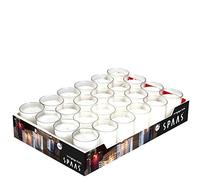 Spaas - 24 Bougies Recharges Non-Parfumées, 24 Heures - Transparent, Blanc