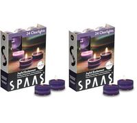 SPAAS 24 Clearlights parfumées, Bougies Chauffe-Plats Cup Transparente, ± 4,5 Heures - Joyful Excitement (Lot de 2)