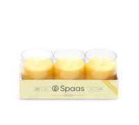 Spaas 3 Bougies recharges parfumées citronnelle, ± 24 heures - jaune clair - Lemon Breeze