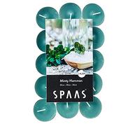 SPAAS 30 Bougies chauffe-plats parfumées, ± 4,5 heures - Minty Hammam, Vert Émeraude