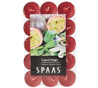 SPAAS 30 Bougies chauffe-plats parfumées, ± 4,5 heures - Tropical Delight, Rouge Vif