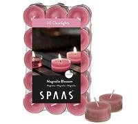 SPAAS 30 Clearlights parfumées, bougies chauffe-plats cup transparente, ± 4,5 heures - Magnolia Blossom