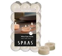 SPAAS 30 Clearlights parfumées, bougies chauffe-plats cup transparente, ± 4,5 heures - White Cake Vanilla