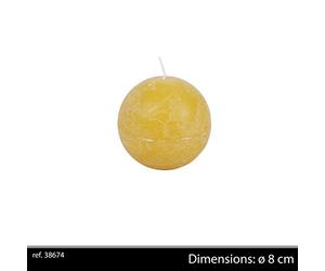 Spaas 38674 Bougie Ronde Rustique diam 80 Vert Emeraude, Jaune