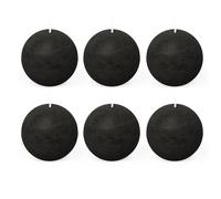 Spaas 6 Bougies Boules rustiques Non parfumées 80 mm 24 Heures Noir
