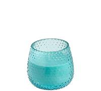 Spaas 6 Bougies d'été Non parfumées en Verre bullé 25 Heures Bleu Aqua