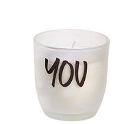 Spaas 6 Bougies Non parfumées en Verre dépoli, 25 Heures, « You », Blanc