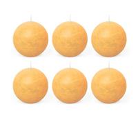 Spaas 6x Bougie Boule Rustique 80 mm 24h - couleur sable