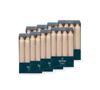 Spaas 8 boîtes de 8 mini bougies coniques non parfumées 21/150 mm ± 5 heures Beige